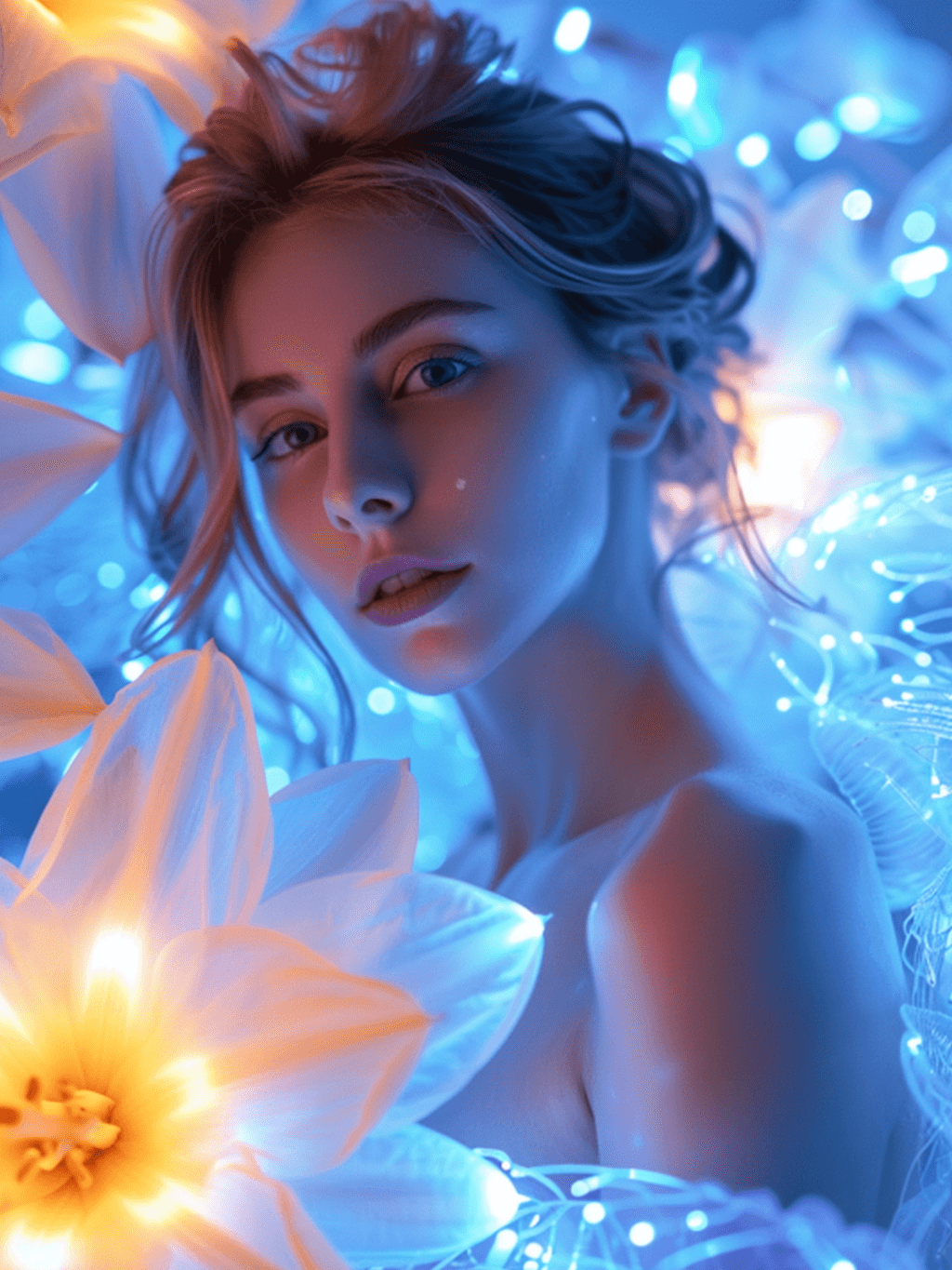 Fantasy Flowers AI face swap template