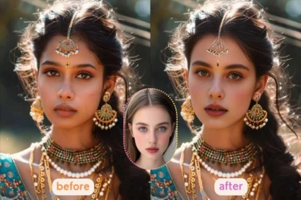 A longer animated gif face swap loop