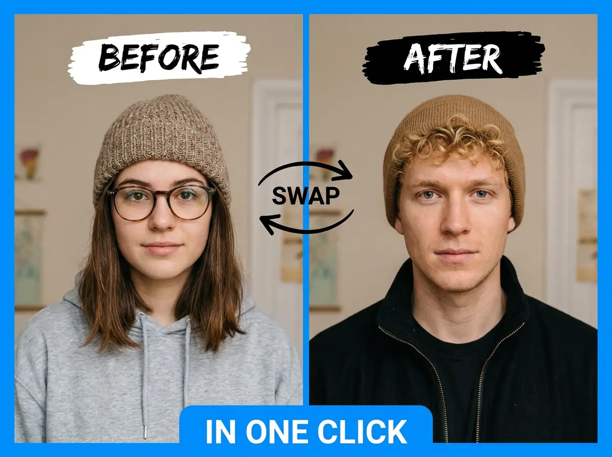 Diagram of how a gif face swap works: split frames, map the face, rebuild