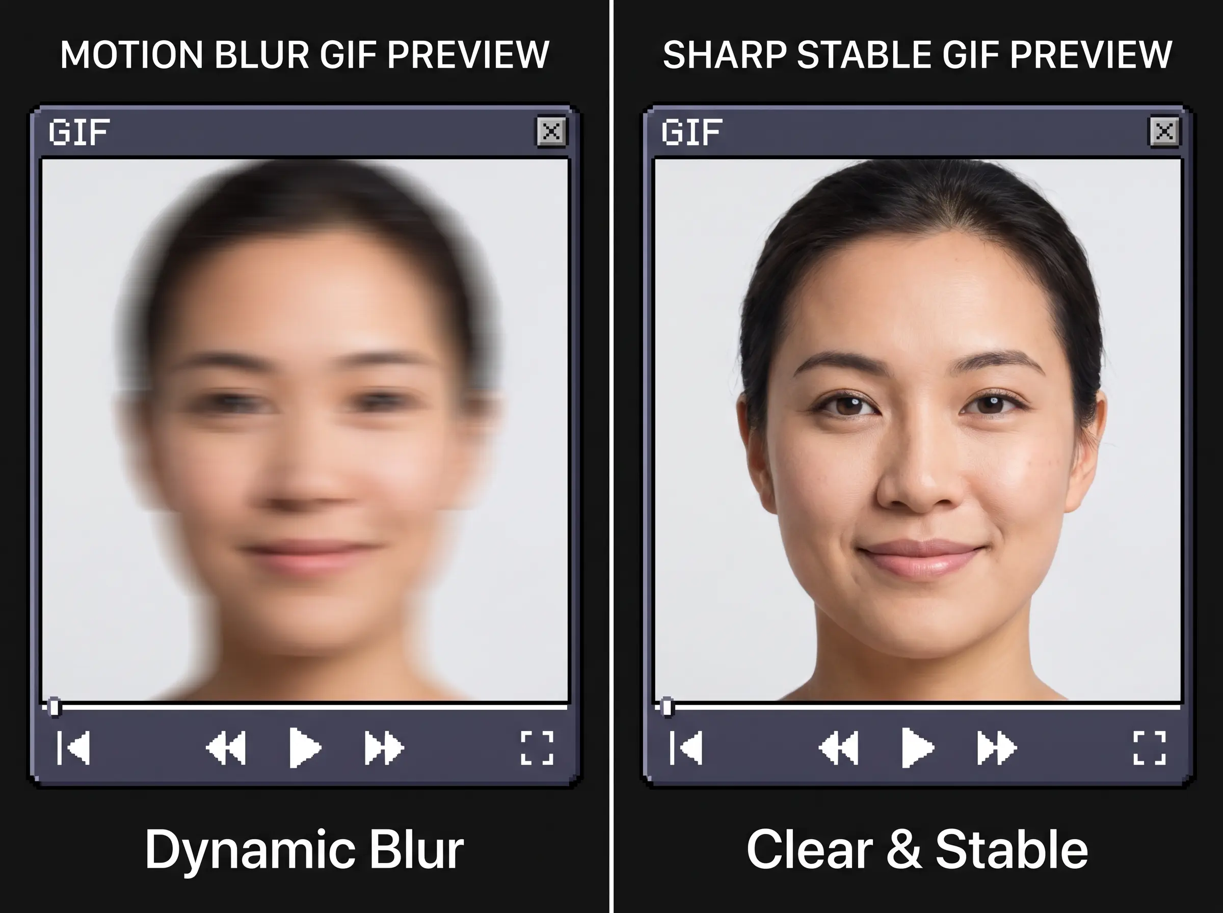 A clear steady face in a gif tracks better