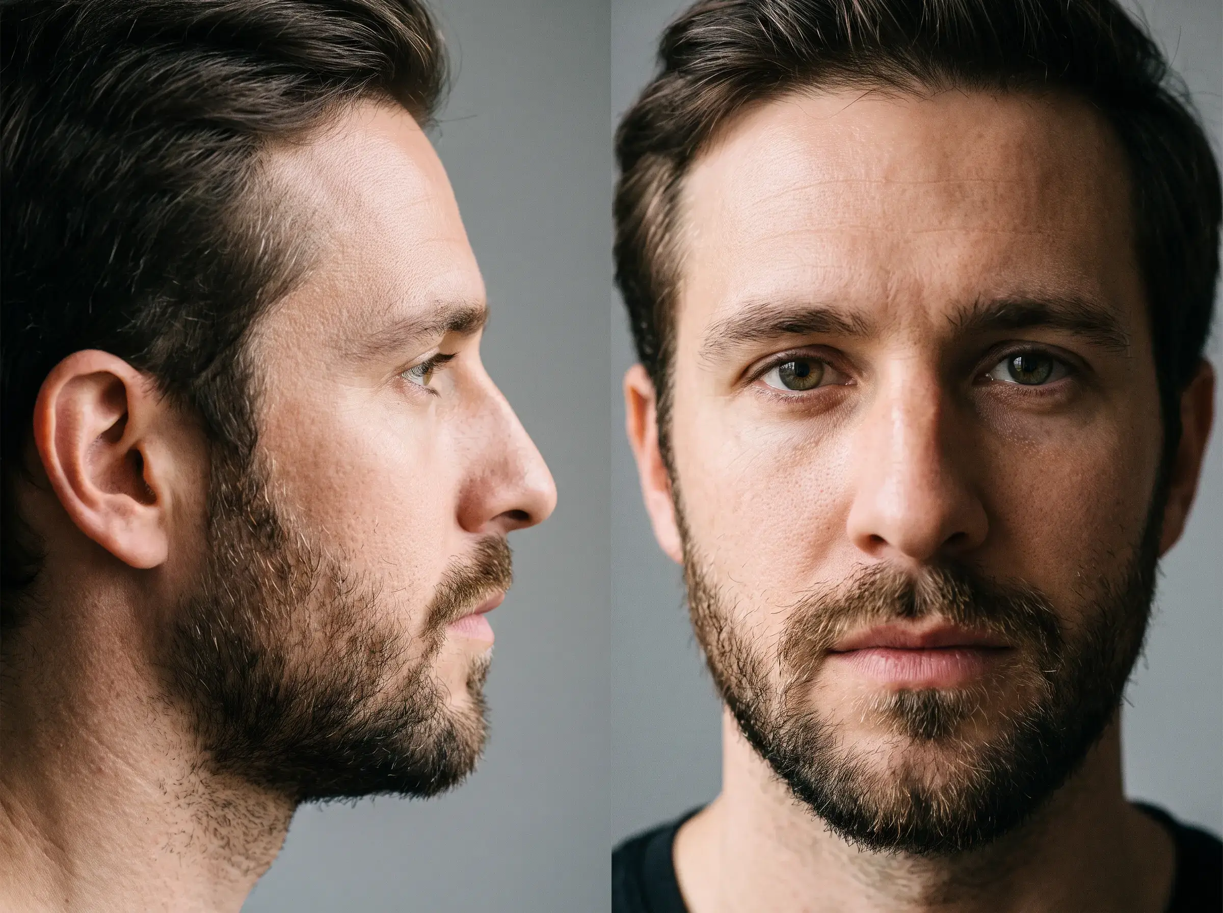 A well lit front facing photo versus a shadowed one