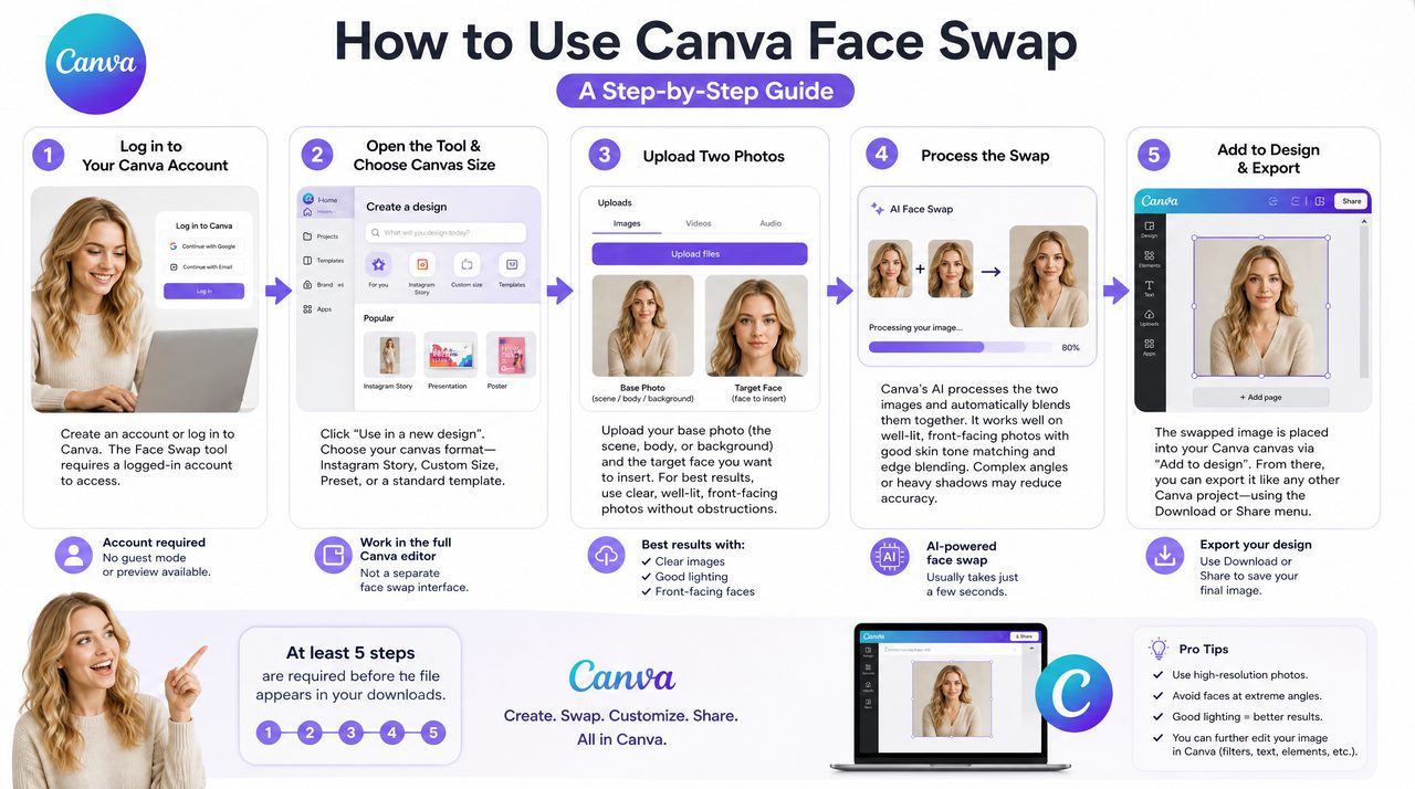 canva face swap guide free facyra alternative no sign up 2026