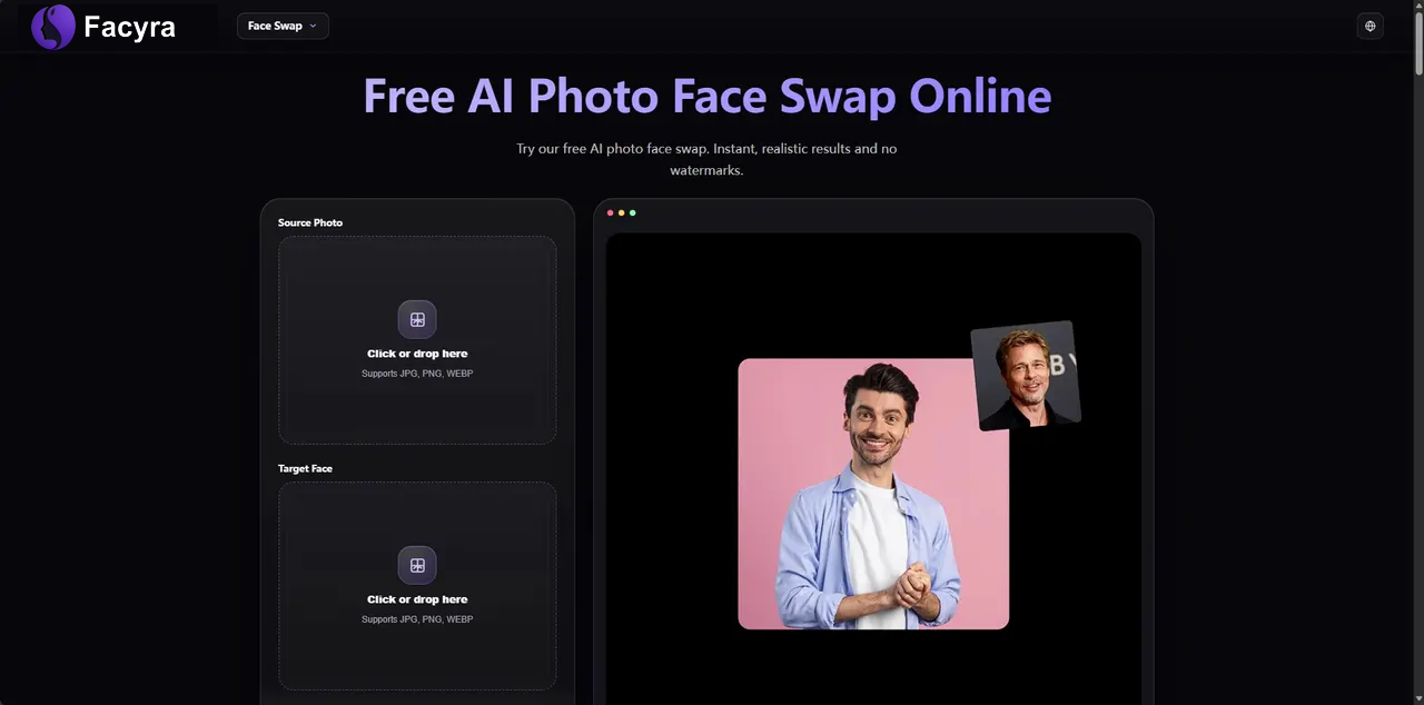 facyra interface privacy hd output no account browser based