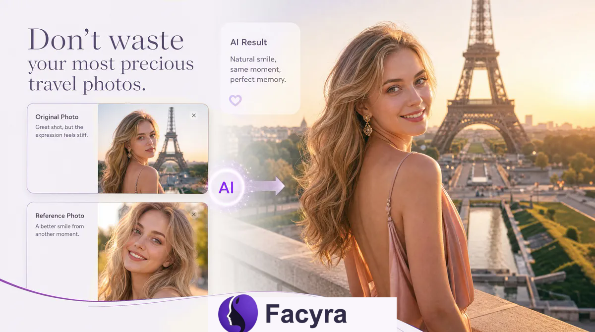 how to face swap travel photo creative use blend natural portrait into scene